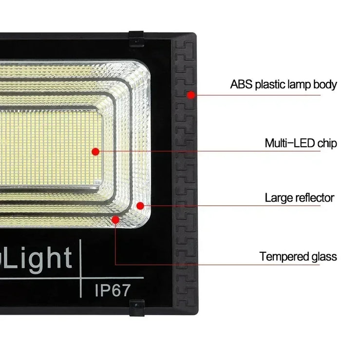30W/60W/100W200W Solar Flood Lights Remote Control Powered Spotlight Outdoor Waterproof IP67 Villa Street Lamp Adjustable Angle