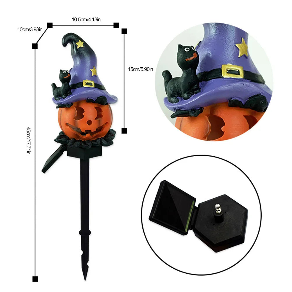 Outdoor Halloween Ghosts Pathway Light Waterproof Solar Pumpkin Stake Light for Christmas Halloween Party Decoration Night Light