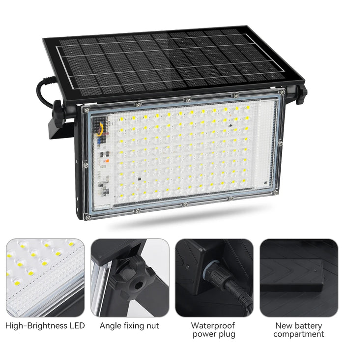 Solar Outdoor FloodLight Solar Light Waterproof Solar Wall lamp LED Sun light With Remote Control For Patio Garage Backyard Stre