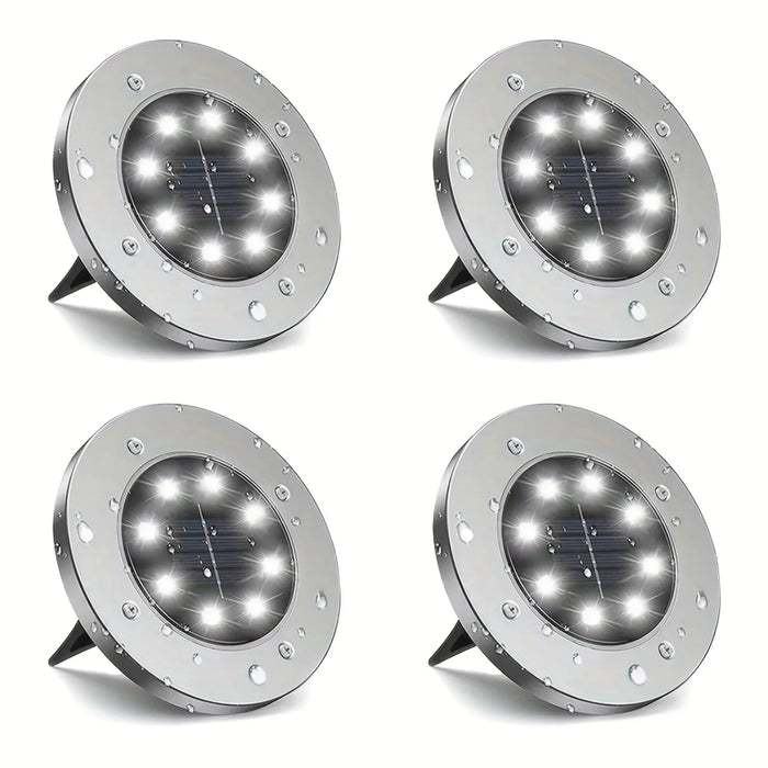 IP68 LED Outdoor Solar Power Ground Light Solar Path Deck Lights Underground Light Yard Driveway Lawn Garden Decor Lighting