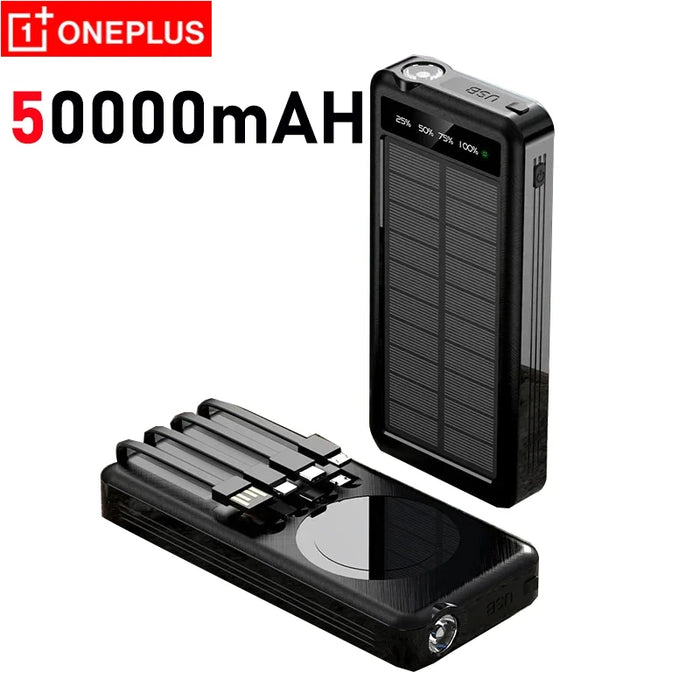 OnePlus Solar Power Bank Waterproof Outdoor Camping Portable Folding Solar Panels USB Output Sun Power For iPhone Real Capacity