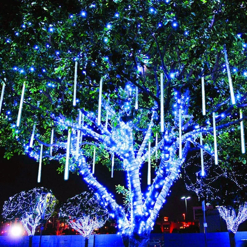 Solar LED String Lights 30CM Meteor Shower Fairy Garland Outdoor Garden Street Lamp Christmas Tree Decorations