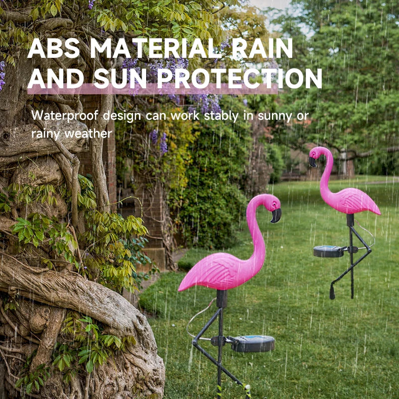 Solar Flamingo Light Outdoor Courtyard Decoration Light Waterproof Garden LED Patio Walkway Light Standing Landscape Yard Light