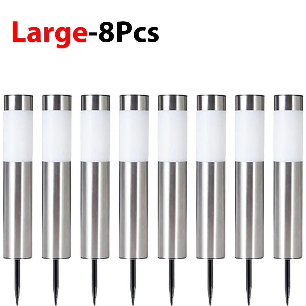 1/2/4/6/8 Pack Solar Garden Pathway Lights Outdoor Waterproof LED Lighting Ground Plug Bollard Light for Patio Garden Lawn Yard