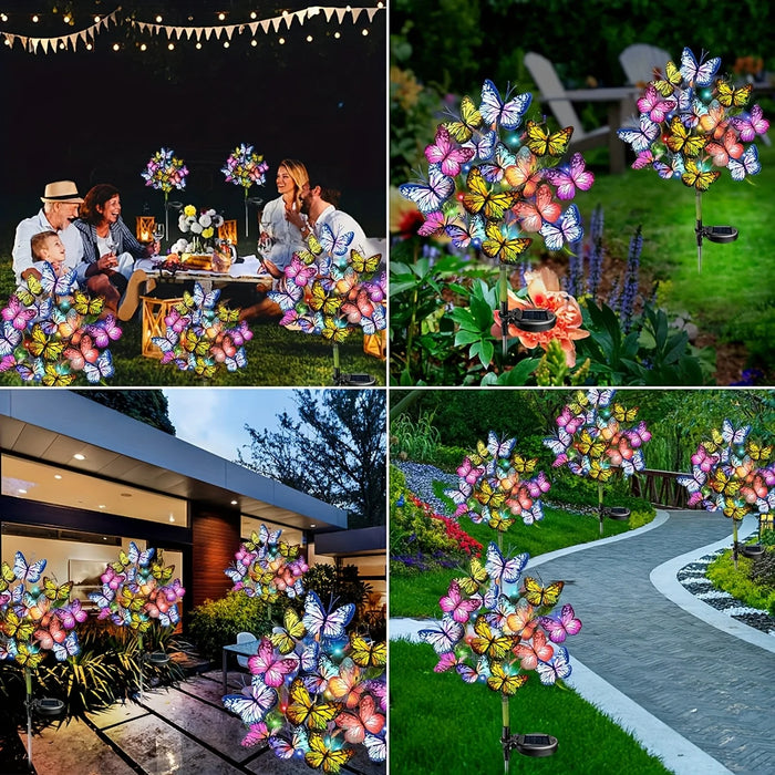 Solar Butterfly Tree Lights Outdoor Decorative Solar Garden Light Yard Lawn Waterproof Sunlight Festival Wedding Roof Decoration
