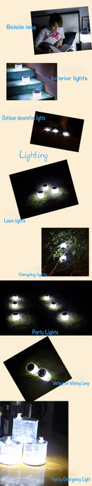 LED Solar Camping Lantern Tent Lamp Portable Foldable Inflatable  Outdoor Waterproof For Hiking Backpacking Emergencies Lighting