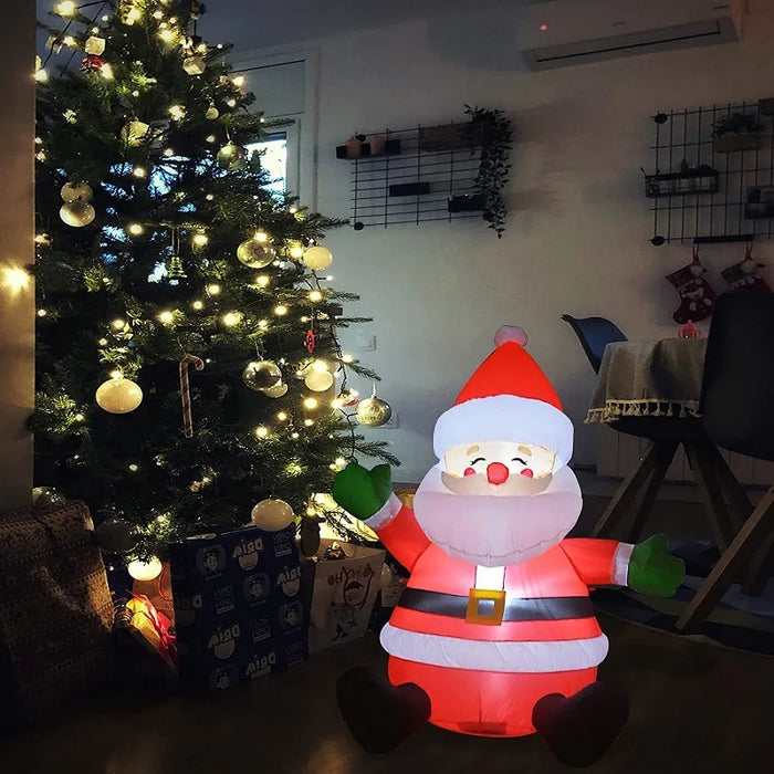 Christmas Solar Term Model Balloon,Glow Inflatable Sitting Santa Claus Snowman,Courtyard Door Shopping Mall Decoration Props