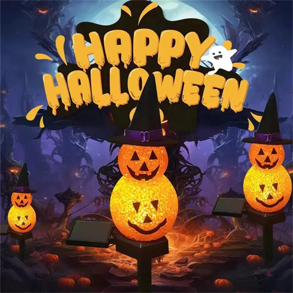 Solar Pumpkin Lamp Halloween  Atmosphere Decoratio Courtyard Outdoor Waterproof Decoration Floor Insertion Atmosphere Light