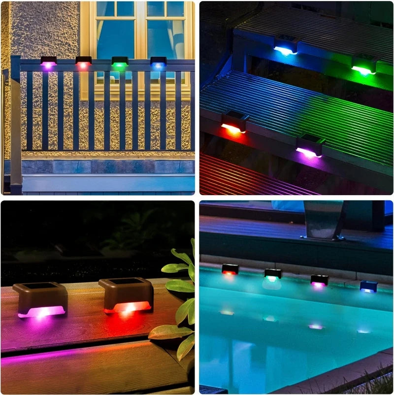 24PCS IP65 Waterproof Solar Garden Light Outdoor LED Solar Power Deck Lamps for Railing Stairs Step Fence Yard Patio Pathway