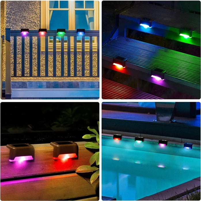 24PCS IP65 Waterproof Solar Garden Light Outdoor LED Solar Power Deck Lamps for Railing Stairs Step Fence Yard Patio Pathway