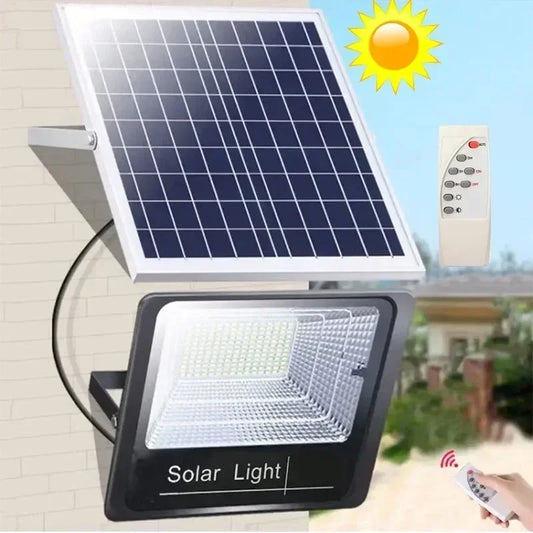 30W/60W/100W200W Solar Flood Lights Remote Control Powered Spotlight Outdoor Waterproof IP67 Villa Street Lamp Adjustable Angle