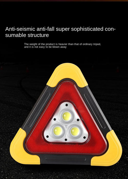 3 in 1 Solar Car Emergency Triangular Warning Light Safety Emergency Breakdown Alarm Lamp Portable Solar Light Camping Working