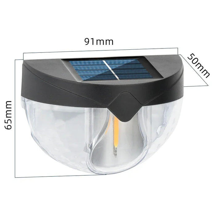1Pcs Solar Fence Light LED Semicircular Wall Light Waterproof Outdoor Lighting Garden Decoration Path Porch Yard Garden Fence