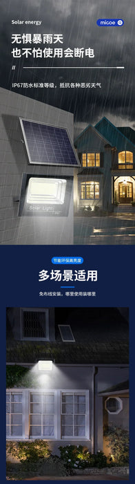 Solar Flood Lights Remote Control 50-400W Solar Powered Spotlight Outdoor Waterproof IP67 Villa Street Lighting Adjustable Angle