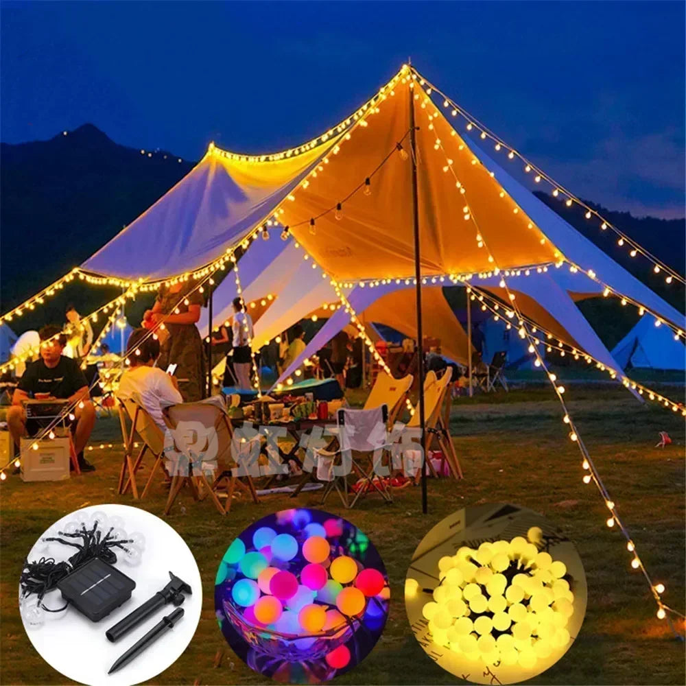 Solar String Light Outdoor Small Ball Lights with 8 Modes Waterproof Solar Powered Patio Light for Garden Christmas Halloween