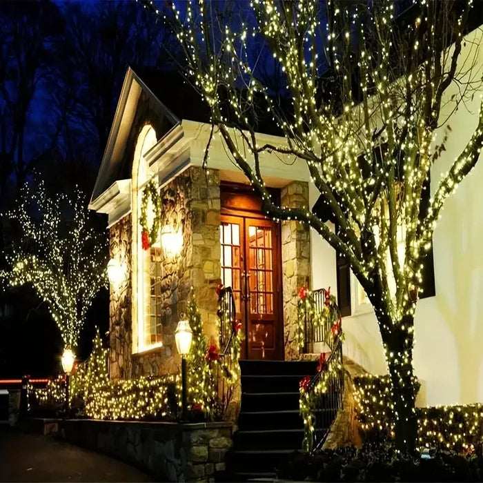 LED Solar Light String 8 Functions Outdoor Waterproof Lawn Starry Sky Christmas Garden Courtyard Decoration Atmosphere Lights
