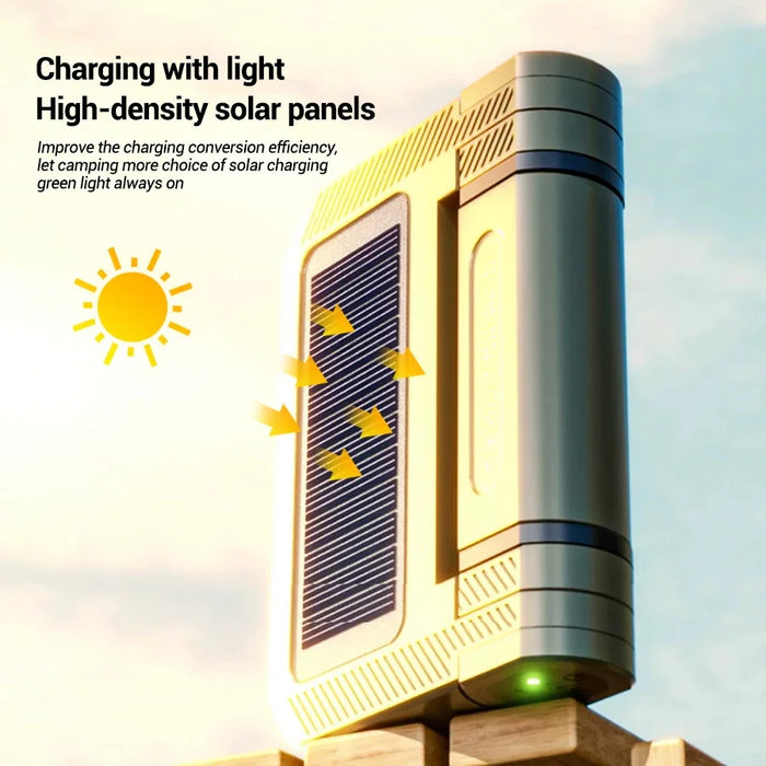 Solar LED Camping Light 5000mAh Portable USB Rechargeable Tent Lamp 5 Mode Torch Emergency Outdoor Waterproof  Hanging Lantern