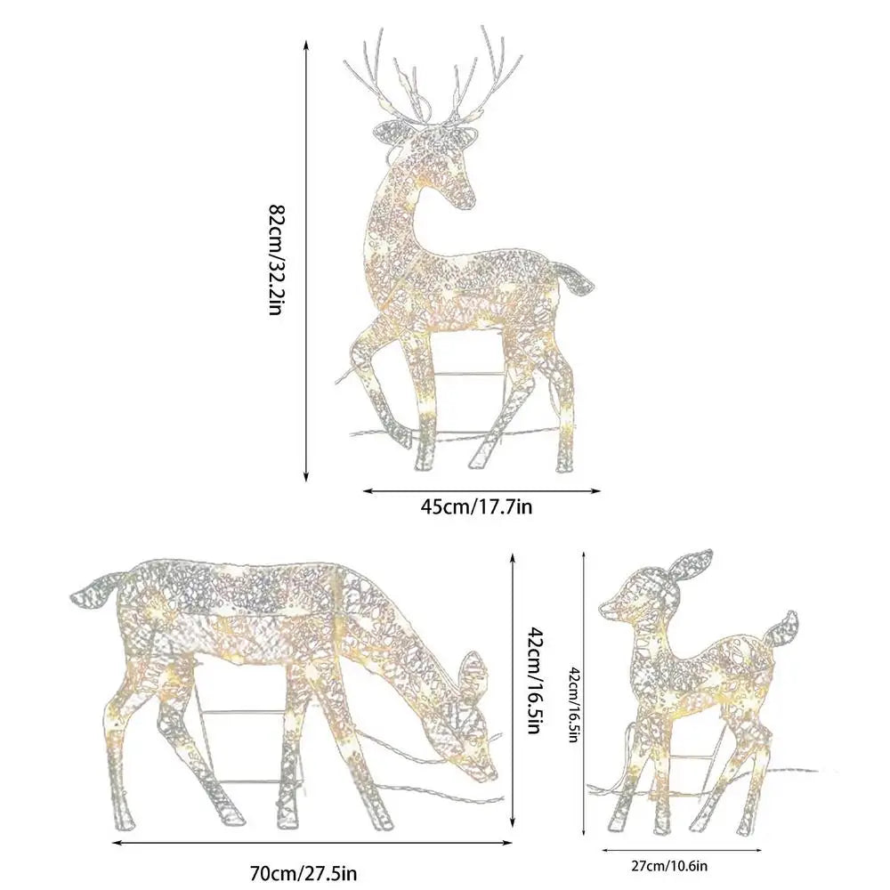 Lighted Christmas Reindeer Water Resistant Solar Light Up Decoration For Garden Outdoor Standing Elk Ornament For Yard Lawn