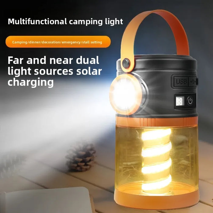 Solar Tent Lanterns For Camping Solar & USB Rechargeable Camping Atmosphere Lamp Outdoor Tent Light