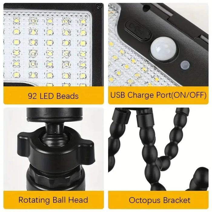 Solar Wall Light Solar Powered Flood Light Auto On/Off Motion Sensor Outside Yard Lamp Security Porch Light for Garden Yard Path