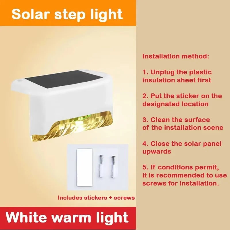 Solar Deck Lights Outdoor Step Lights Waterproof Led Solar Lights for Decks Stairs Step Fence Yard Patio and Pathway