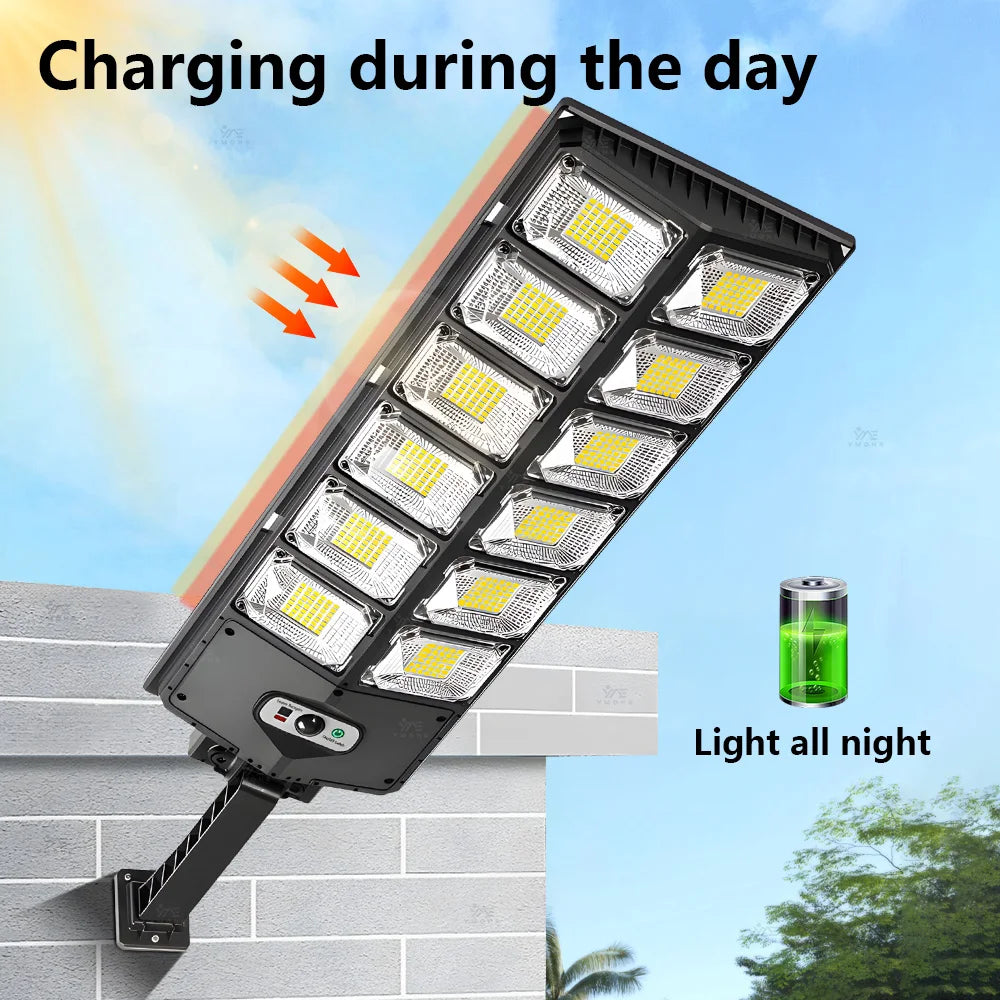8800W Powerful Solar Street Light Motion Sensor Solar LED Light Outdoor Waterproof Wall Light Garden Decoration Balcony Lighting