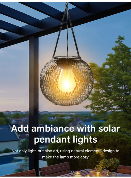 Solar Lantern Outdoor Solar Lights For Outside Decorative Hanging Lights Waterproof Solar Lanterns Hollowed-out Yard Garden Lamp