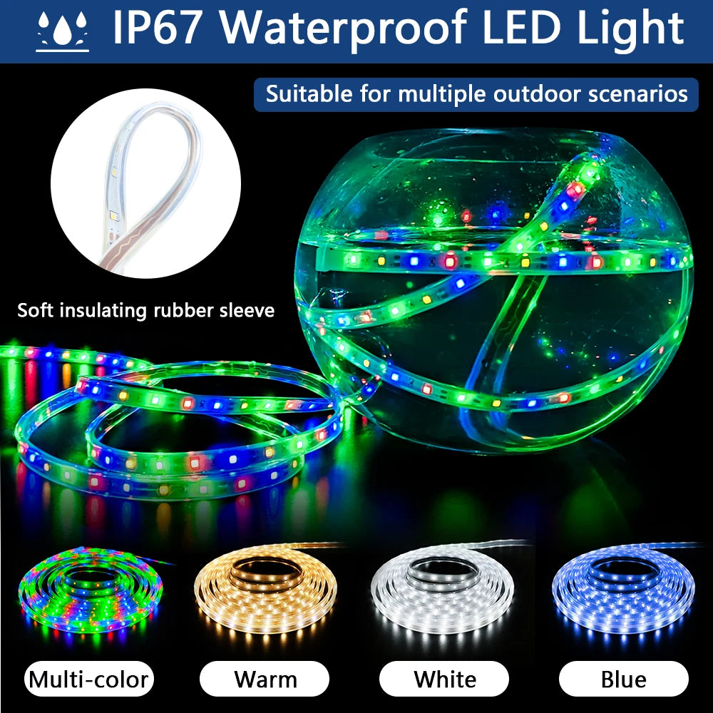 Solar LED Strip Light 8 Modes Fairy Lights Atmosphere IP67 Waterproof 5M 10M Wall Decoration Solar Lamp Christmas Colorful