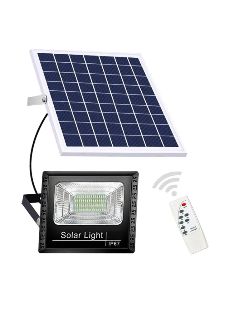 Solar Flood Lights with Remote Control, IP67 Waterproof Adjustable Spotlight for Villa & Street Lighting