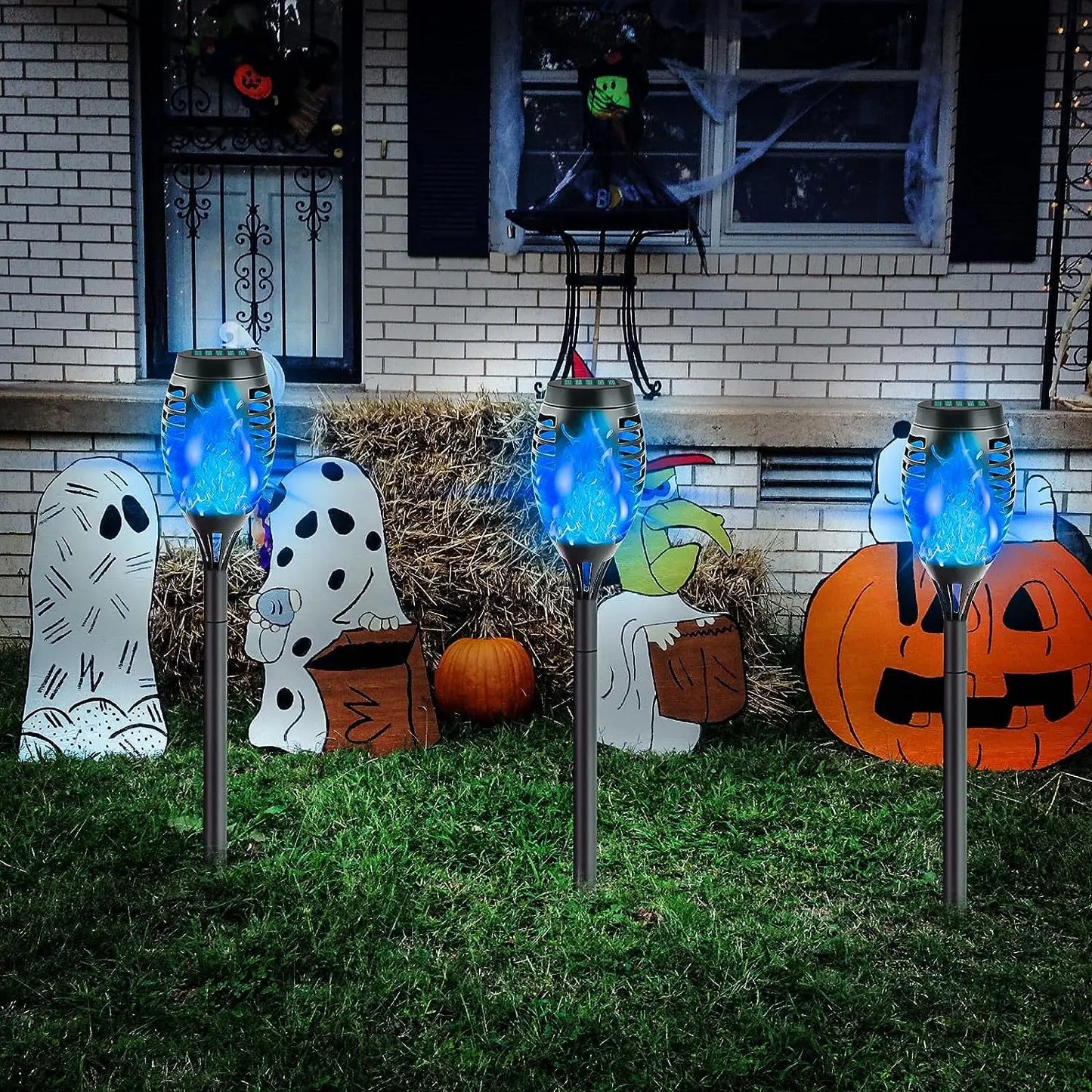 Solar Torch Flame Lights for Halloween and Ghost Festival Solar Light Outdoors