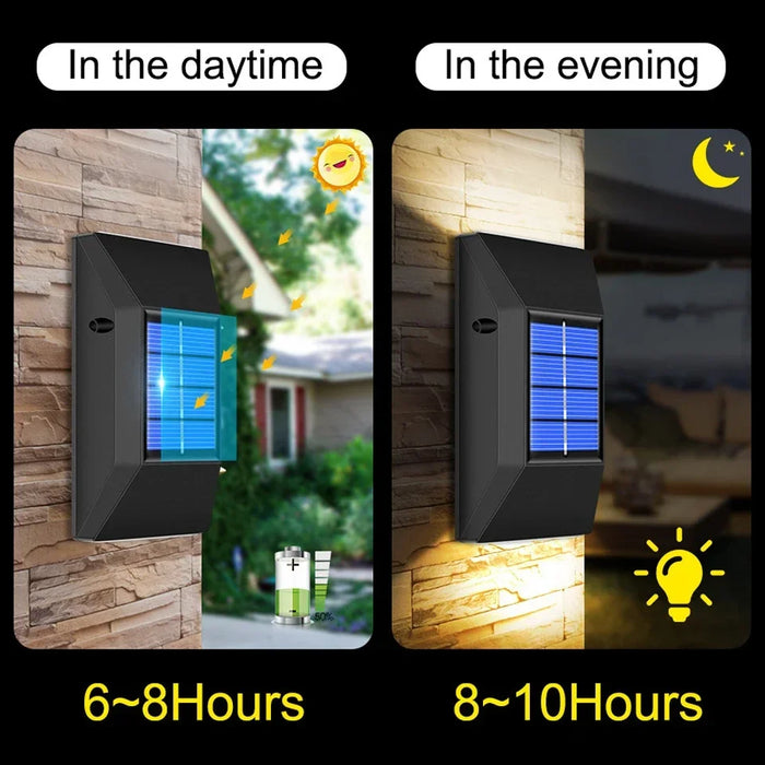 Solar Wall Lamp Outdoor Waterproof Solar Powered Wall Light UP and Down Illuminate Solar Spotlight For Balcony Yard Garden Decor