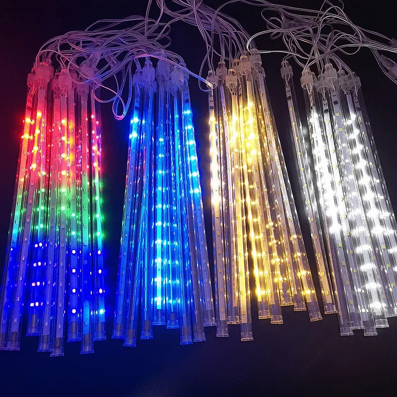 Solar LED String Lights 30CM Meteor Shower Fairy Garland Outdoor Garden Street Lamp Christmas Tree Decorations