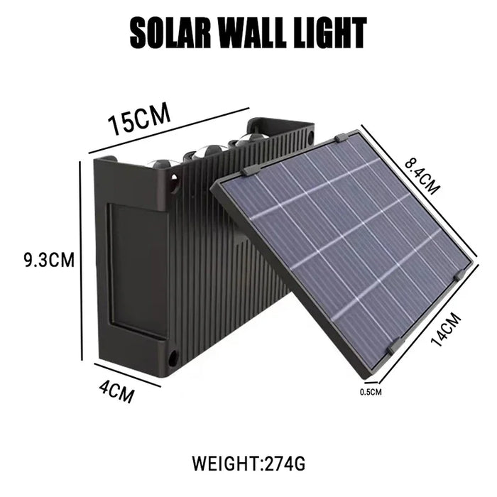 Outdoor Solar Wall Lamp Upper Lower Light Emitting Exterior Wall Lamp Waterproof LED Outdoor Lighting Dual Head Courtyard