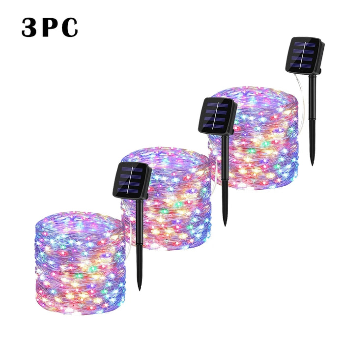 LED Solar String Lights Outdoor Fairy Light Waterproof Festoon Lamp Christmas Decor  for Garden Tree Party 7/12/22/32/52/102M