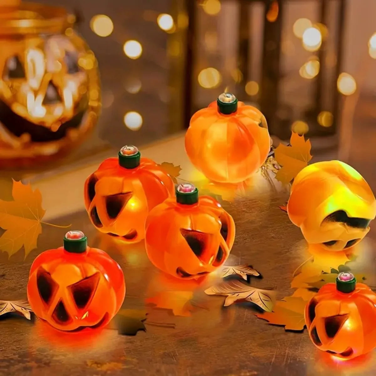 1PC Halloween Solar Wind Chimes Color Changing with 6 LED Pumpkin Waterproof Lights by Solar Powered Suitable For Holiday Party