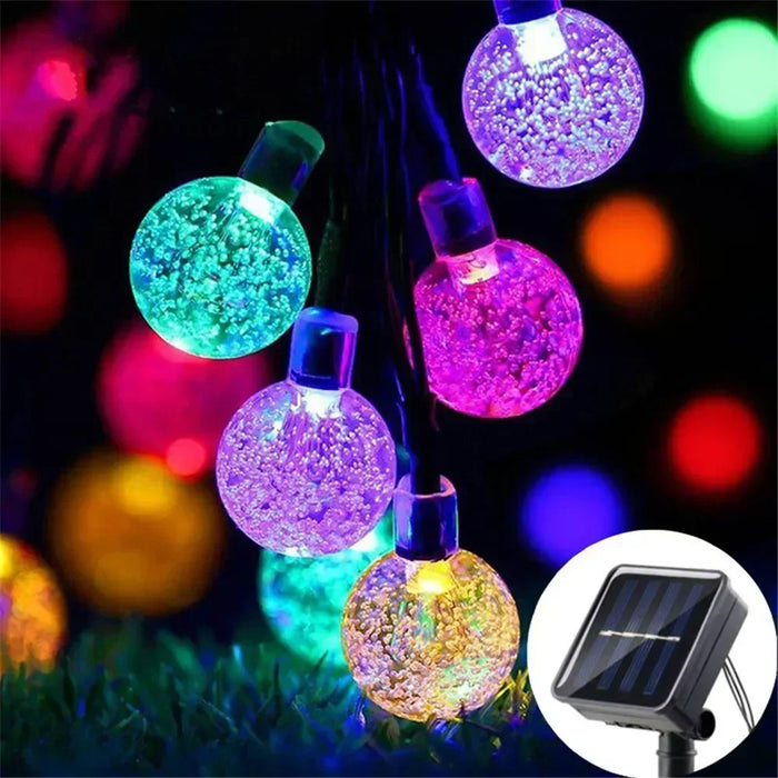 Solar String Lights Garden LED Outdoor Crystal Ball Fairy Light Home Patio Yard Christmas Decoration Lamp Garden Garland Wedding
