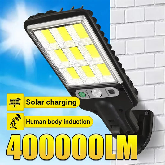 400000Lm Super Bright Outdoor Solar street Light Wall Lamp Motion Sensor Remote Control Garden Decor Light Night Light gifts
