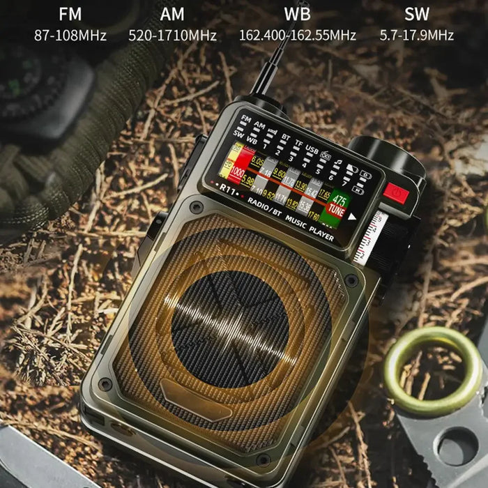 Hand-operated Emergency Solar Bluetooth Outdoor Camping Alarm Radio Multi-band Earthquake Prevention Solar Radio