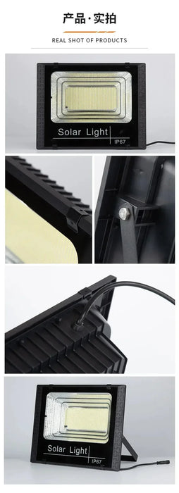 30W/60W/100W200W Solar Flood Lights Remote Control Powered Spotlight Outdoor Waterproof IP67 Villa Street Lamp Adjustable Angle