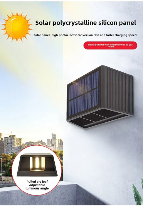 Solar Powered Outdoor Wall Light, Decorative Garden Fence Lamp for Landscaping, Waterproof Patio Wall Washer Light