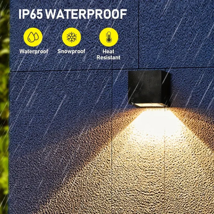 Solar Wall Lights Outdoor Square Modern Wall Lamp Waterproof Solar Fence Lights for House Wall Porch Garden Yard Patio Decor