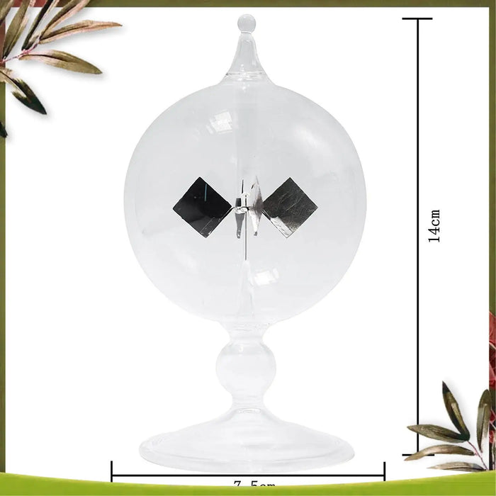New-Clear Solar Power Radiometer Sun Light Energy Spinning Vanes Glass Radiometer Science Educational Light Mill