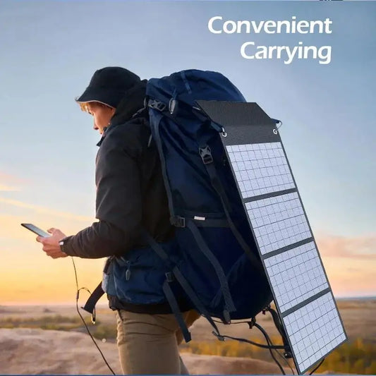 6 folder exclusive 1000W portable solar panel folding bag with USB+DC for outdoor hiking, camping, and mobile phone charging