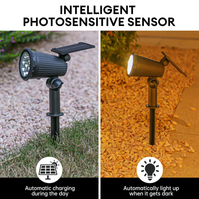 Outdoor Solar Spotlight 9LEDs Brightness Adjustable Spot Lights IP65 Waterproof Solar Spotlight for Garden Patios Porches