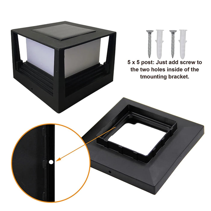 LED Solar Pillar Light Waterproof Solar Lights Outdoor Column Patio Fence Light Garden Sunlight for Courtyard Pathway Decor Lamp