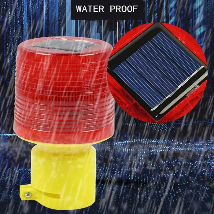 Solar LED Emergency Warning Light High Visibility Flashing Beacon For Construction Barriers, Road Safety & Night Alert