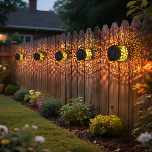 1/2pcs Solar Fence Lights with Cut-Out Design for Outdoor Wall Lighting, LED Solar Lights for Garden Patio and Step Illumination