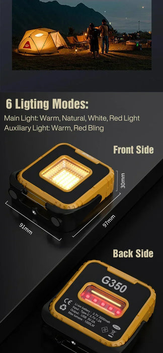 Solar LED Camping Light 5000mAh Portable USB Rechargeable Tent Lamp 5 Mode Torch Emergency Outdoor Waterproof  Hanging Lantern