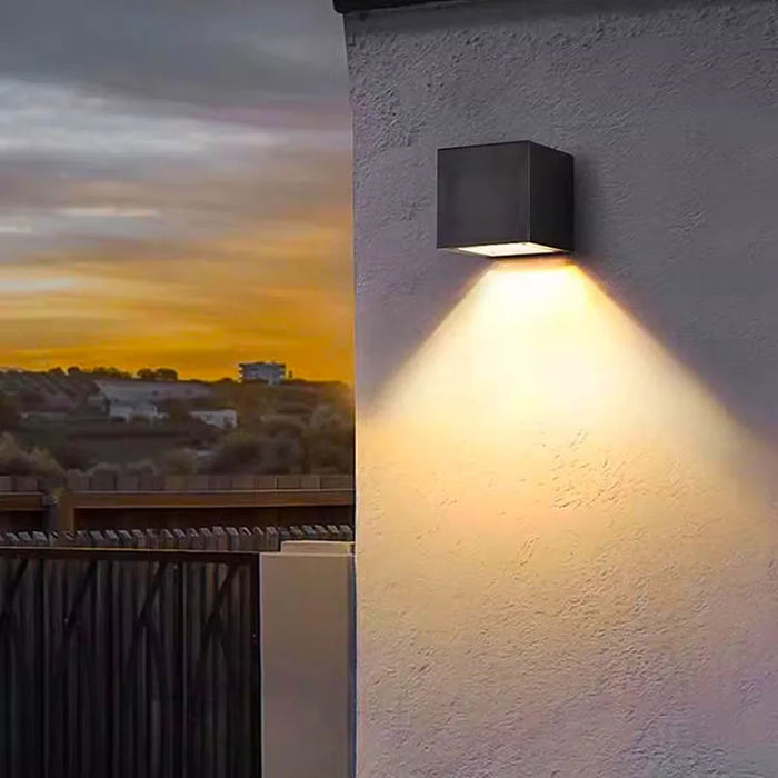 Solar Wall Lights Outdoor Square Modern Wall Lamp Waterproof Solar Fence Lights for House Wall Porch Garden Yard Patio Decor