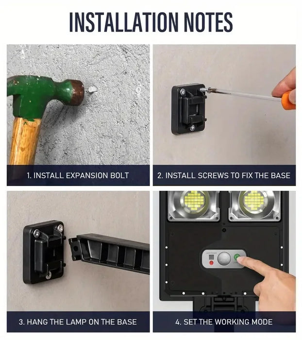 Powerful Solar Light Outdoor Solar Street Light 804LED 6500K IP65 Waterproof Street Light For Garage Garden Terrace